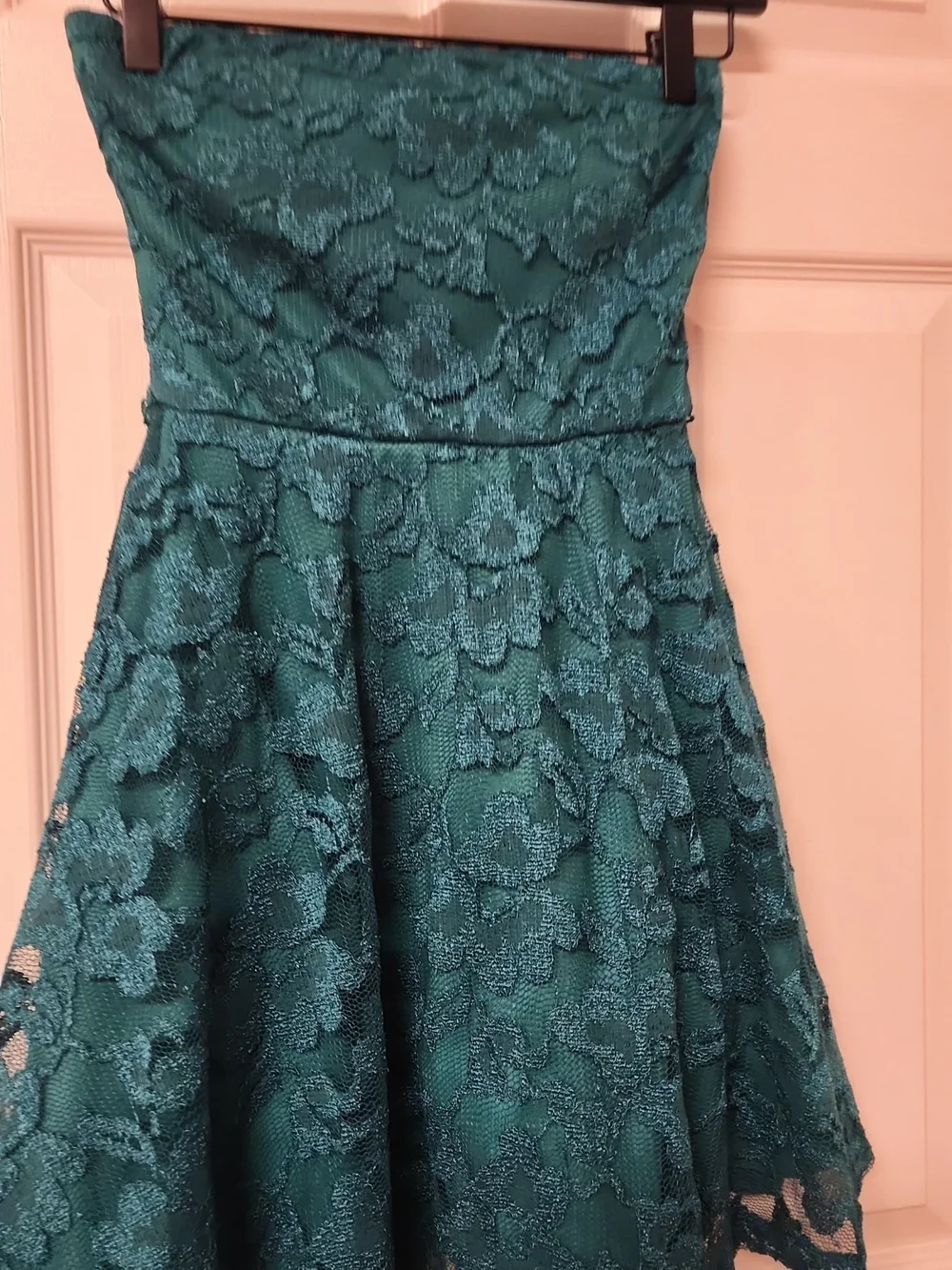 Lily Rose Teal Lace Strapless Party Dress